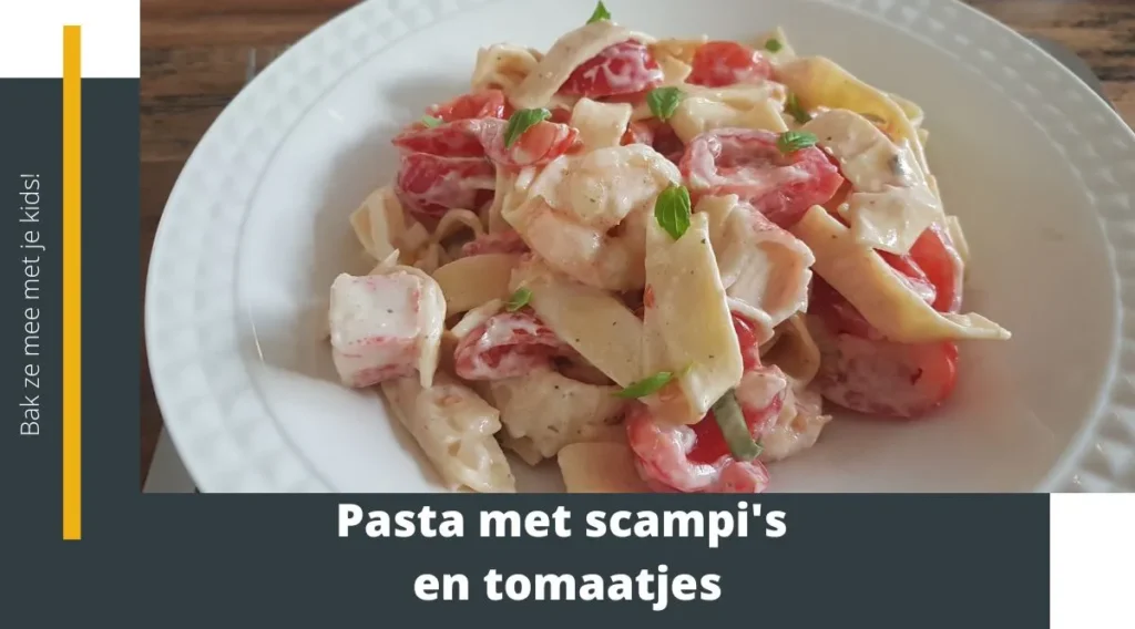 Pasta met scampi's en tomaatjes